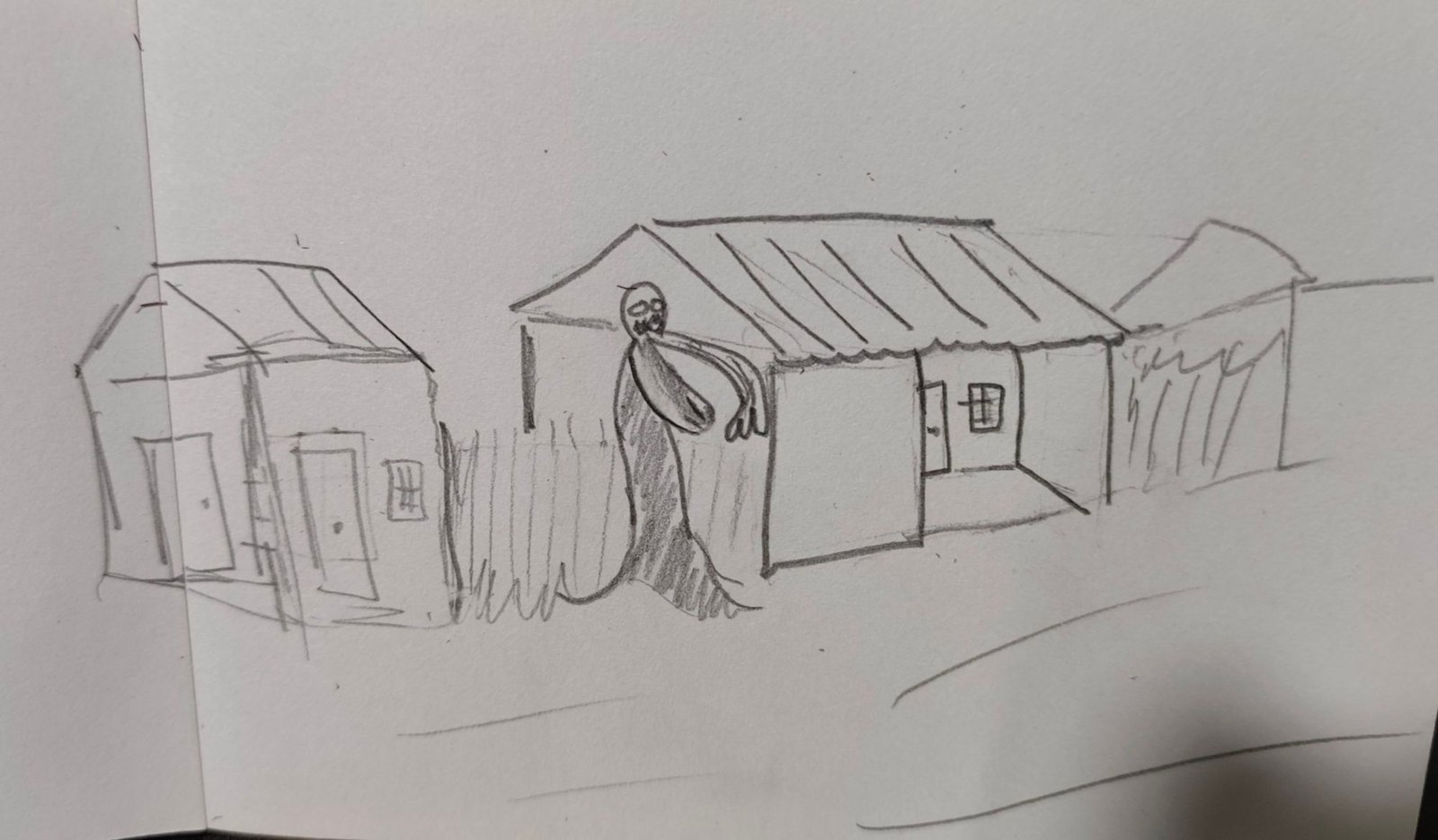 La figura que vi desde el pue e del Carito. Dibujo original de Dayan Puccini Florez